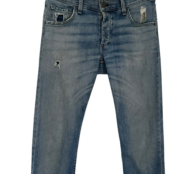 RAG & BONE STANDARD ISSUE FIT 2 SLIM LEG DISTRESSED IN CLN LUDLOW WASH SIZE 30 - Picture 4 of 14